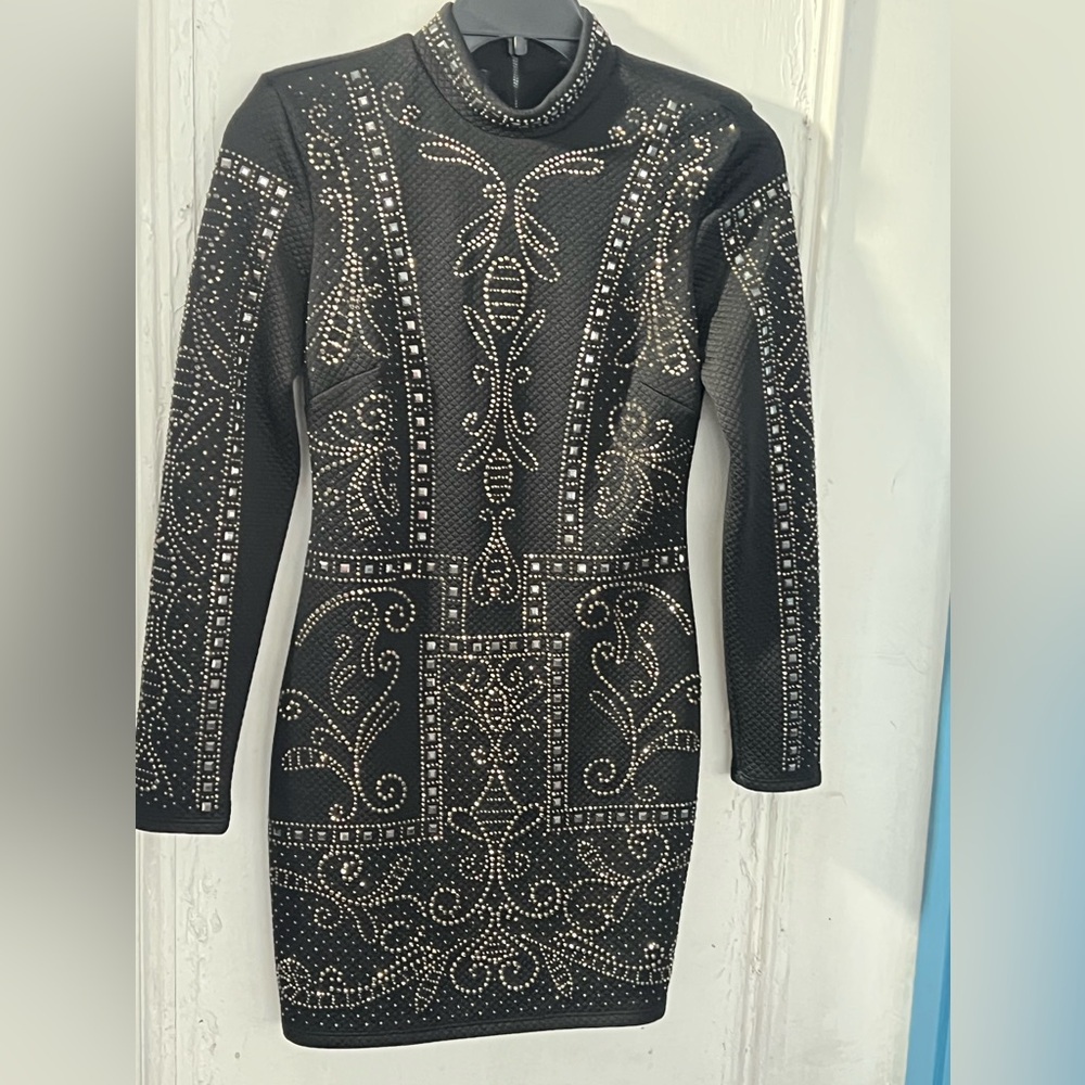 Bebe black and gold dress size medium